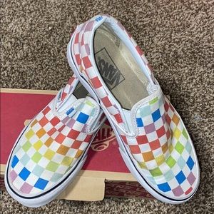 Rainbow Vans Slip ons